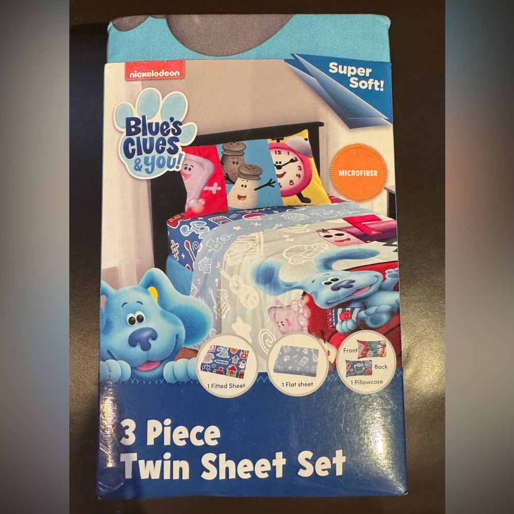 ❤️NWT Nickelodeon Blue's Clues & You! Microfiber Bedding Set - Blue.